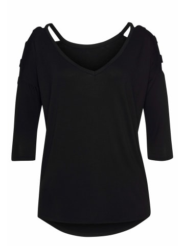 LASCANA 3/4-Arm-Shirt in schwarz