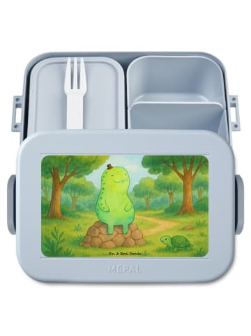 Mr. & Mrs. Panda Brotbox Schildkröte Pause Design ohne Spruch in Blau Pastell