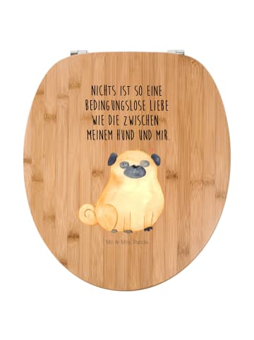 Mr. & Mrs. Panda WC Deckel Mops mit Spruch in Braun