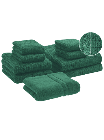 Beliani 9er-Set Handtuch ATAI in Grün