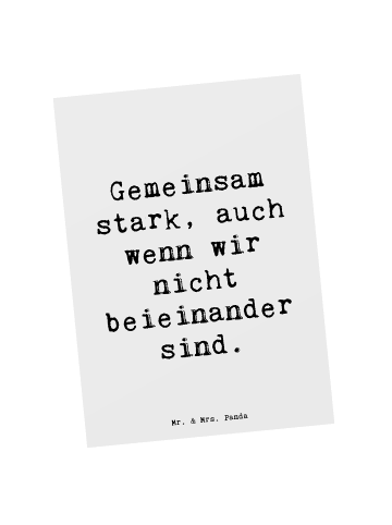 Mr. & Mrs. Panda Postkarte Spruch Trennung von den Eltern mit Sp... in Weiß