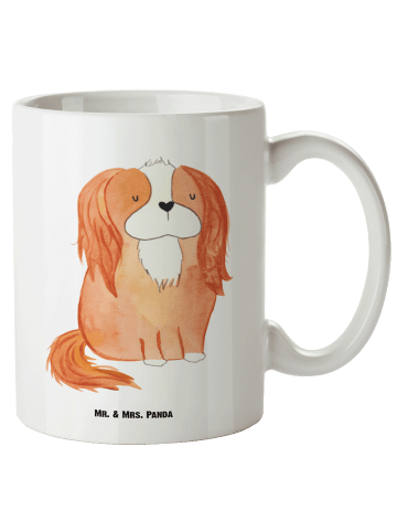Mr. & Mrs. Panda Keramikbecher Hund Cavalier King Charles Spanie... in Weiß