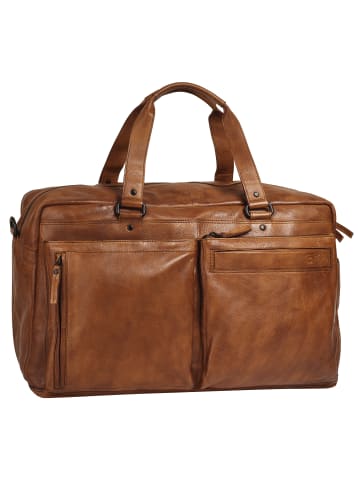 SPIKES & SPARROW Reisetasche echt Leder in cognac