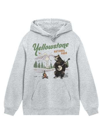 F4NT4STIC Hoodie US National Parks Yellowstone Bear Playing Banjo in grau meliert