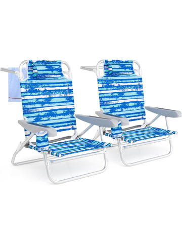 COSTWAY 2er Set Campingstühle klappbar leicht in Blau
