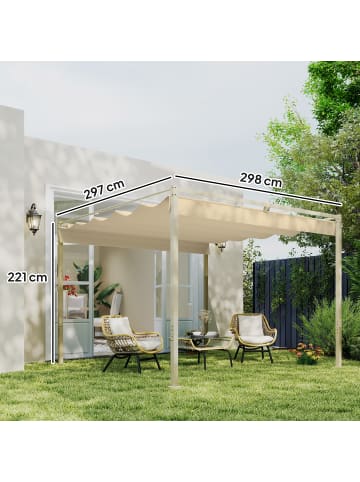 Outsunny Pergola 298L x 297B x 221H cm Khaki