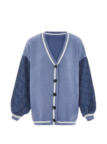 SANIKA Strickjacke in Denim Wollweiss