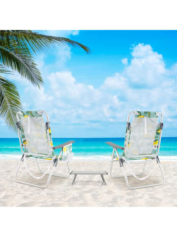 COSTWAY 2er Set Strandstühle mit Tisch in Grün