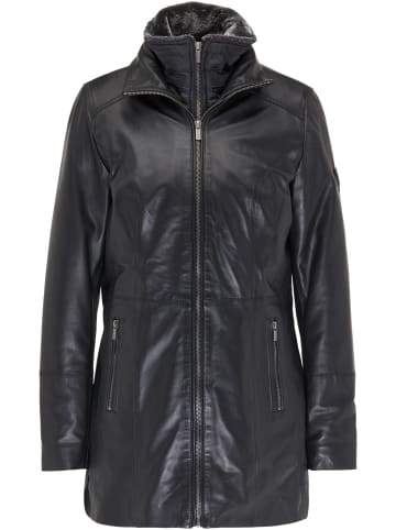 Carlo Colucci Lederjacke Donatella in Schwarz