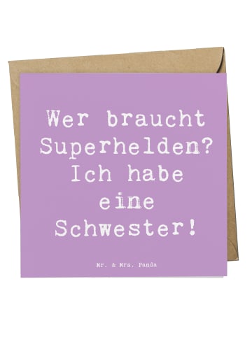 Mr. & Mrs. Panda Deluxe Karte Spruch Liebe Schwester mit Spruch in Lavendeltraum