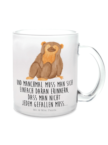 Mr. & Mrs. Panda Tasse Affe mit Spruch in Transparent