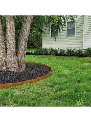 relaxdays 5x Rasenkante in Braun