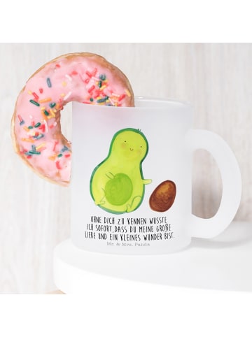 Mr. & Mrs. Panda Teetasse Avocado Kern rollt mit Spruch in Transparent