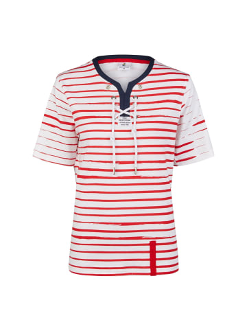 Wind Sportswear Shirt mit Kordelzug in weiß-rot