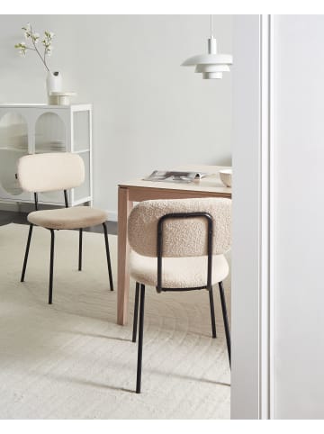 Beliani 2er-Set Esszimmerstuhl ADAIR in Beige/Schwarz