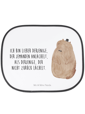 Mr. & Mrs. Panda Sonnenschutz Auto Murmeltier mit Spruch in Weiß