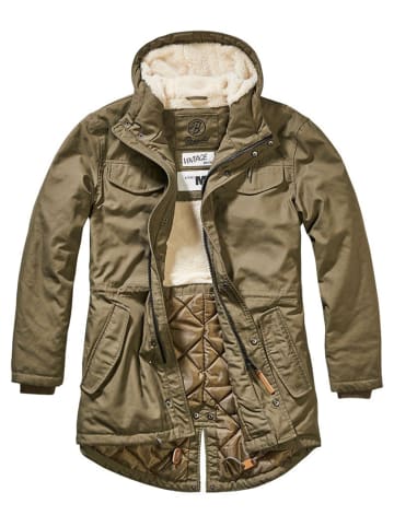 Brandit Parka "Marsh Lake Teddyparka" in Grün