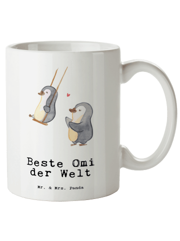 Mr. & Mrs. Panda Kaffeepott Pinguin Beste Omi der Welt mit Spruch in Weiß