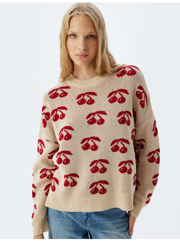 KOTON Sweater in Beige Gemustert