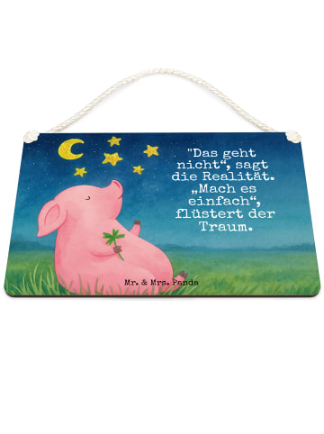 Mr. & Mrs. Panda Türschild Schwein Glück Design mit Spruch in Weiß
