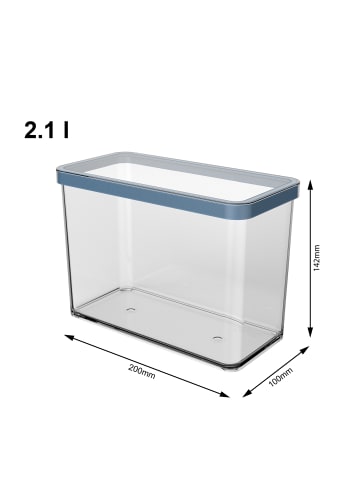 Rotho Vorratsdose 2.1 l LOFT in Transparent / Horizon blau