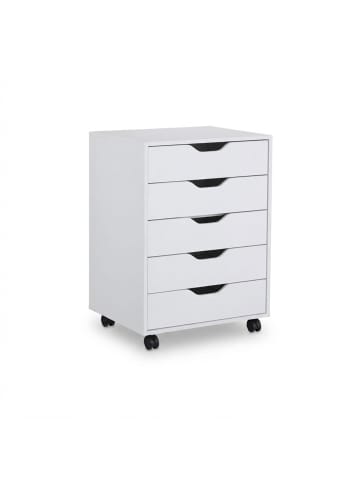 relaxdays Rollcontainer in Weiß - (B)48 x (H)66,5 x (T)39,5 cm
