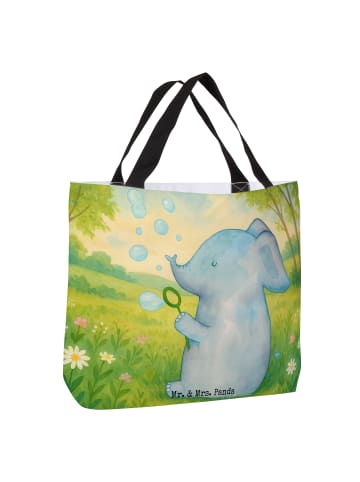 Mr. & Mrs. Panda Shopper Tasche Elefant Seifenblasen Design ohne... in Weiß