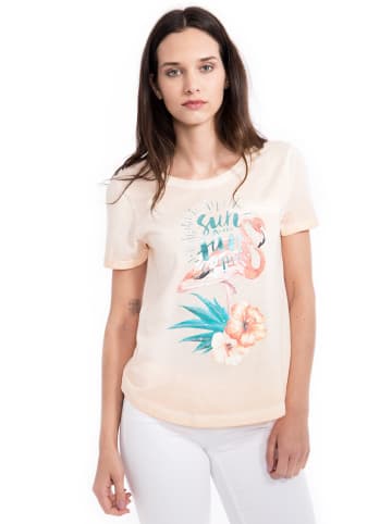 Way of Glory Way of Glory WAY OF GLORY  T-Shirt Flamingoprint&Pailletten in apricot