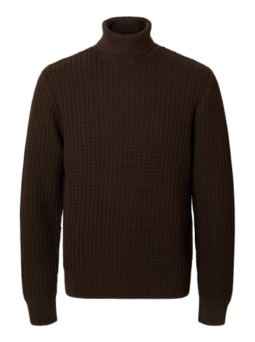 SELECTED HOMME Pullover 'Tom' in dunkelbraun