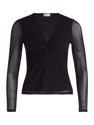Vera Mont Langarm-Shirt mit Raffung in Schwarz