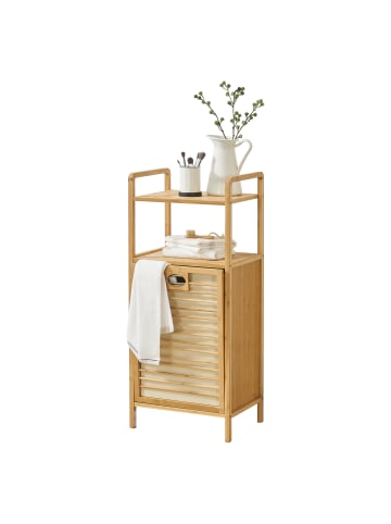 en.casa Wäscheregal Rendalen Bambus in Beige (L)40cm (B)30cm (H)95cm