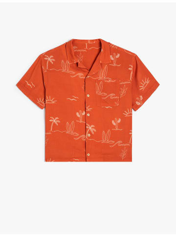 KOTON Shirt in Orange Gemustert