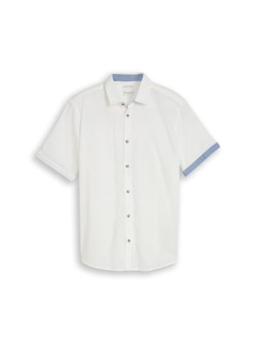 Tom Tailor Hemd COTTON LINEN SHIRT in Weiß