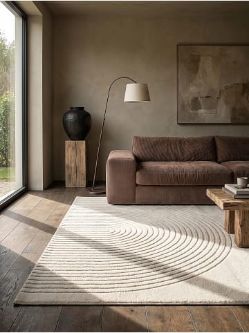 KADIMA DESIGN Teppich Kurzflor Geometrisch pflegeleicht Wohnzimmer Schlafzimmer Flur in Creme