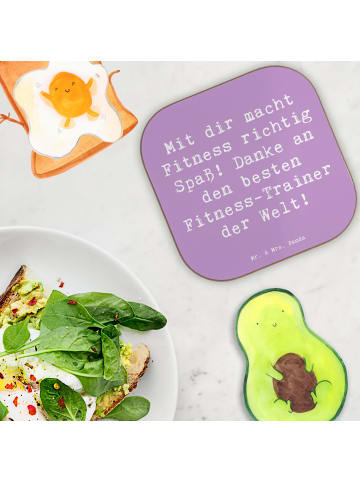 Mr. & Mrs. Panda Holzuntersetzer Spruch Fitness-Trainer Dank mit... in Lavendeltraum