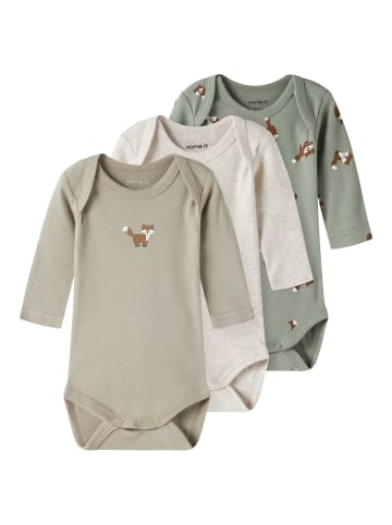 name it 3er Pack Langarmbodys NBMBODY 3P LS FOX in shadow
