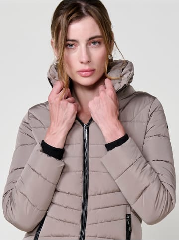 KOROSHI Damen Steppjacke mit Kragen in beige