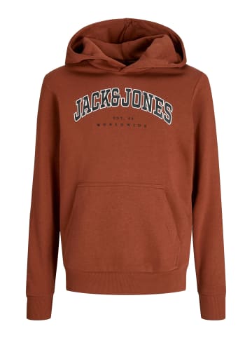 JACK & JONES Junior Sweatshirt JJECALEB VARSITY SWEAT HOODIE JNR in burnt henna
