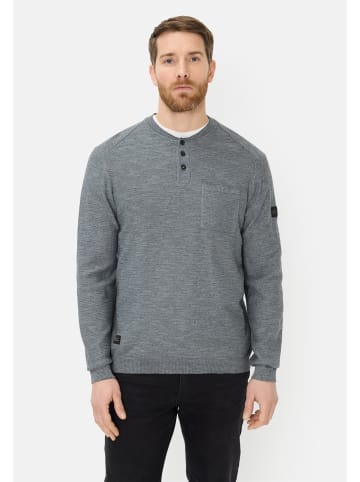 Camel Active Pullover mit Henley Kragen in Sturmblau