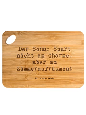 Mr. & Mrs. Panda Frühstücksbrett Spruch Sohn Charme mit Spruch in Braun