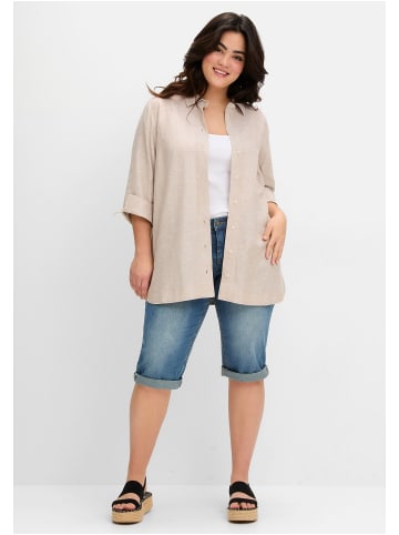 sheego Hemdbluse in beigefarben