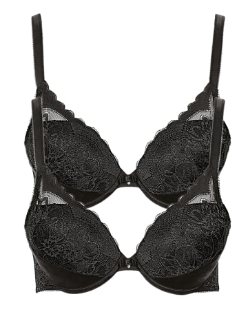 Lisca 2er Pack Push up BH in black