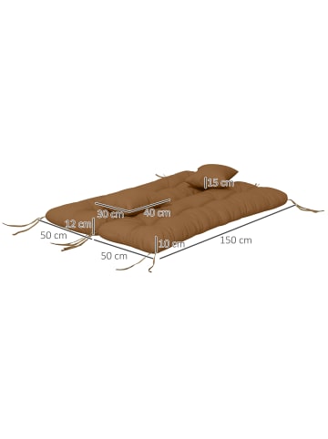 Outsunny Sitzkissen,150L x 50B x 12H cm,Bräune