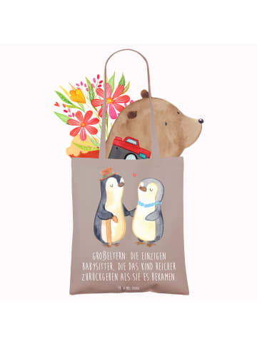 Mr. & Mrs. Panda Badetasche Großeltern Babysitter mit Spruch in Braun Pastell