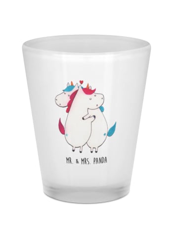 Mr. & Mrs. Panda Schnapsglas Einhorn Mitteilung ohne Spruch in Transparent