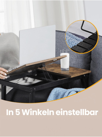 SONGMICS Laptoptisch Bambou in Braun - (B)(61.1-68.4) x (H)(22.6-32.1) x (T)35 cm