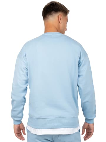 Reichstadt Herren Regular Fit Pullover Logo-Stitching in Baby Blue