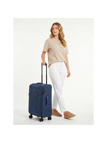 D&N Travel Line 9804 4 Rollen Trolley M 68 cm mit Dehnfalte dark blue