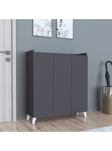 en.casa Beistellschrank Sirdal in Anthrazit (H)103.5cm (B)90cm (T)30cm