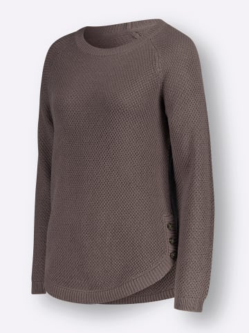 WITT WEIDEN Rundhalspullover in dunkeltaupe